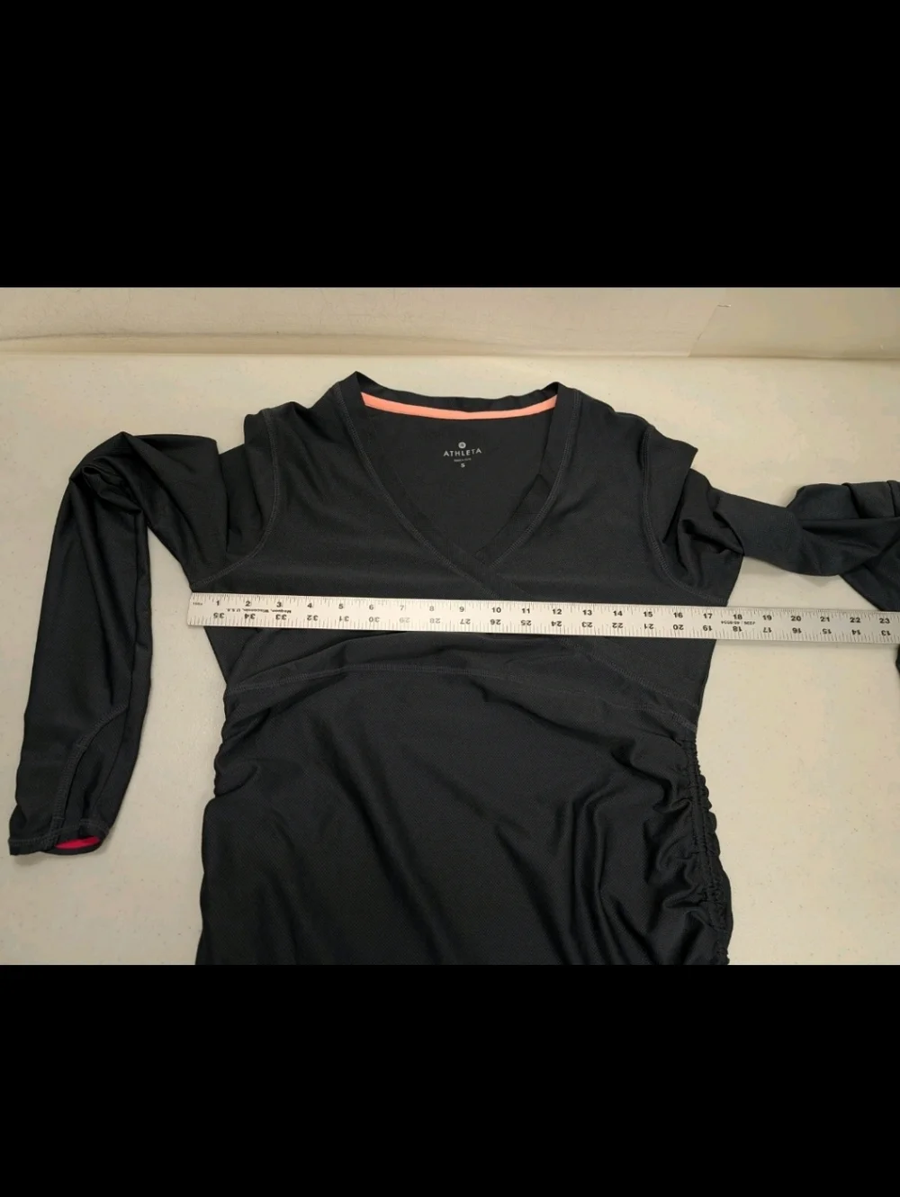 Athleta Wick It Ruched Swim Cover Up S Dark Gray Beach Sporty Athletic #7000